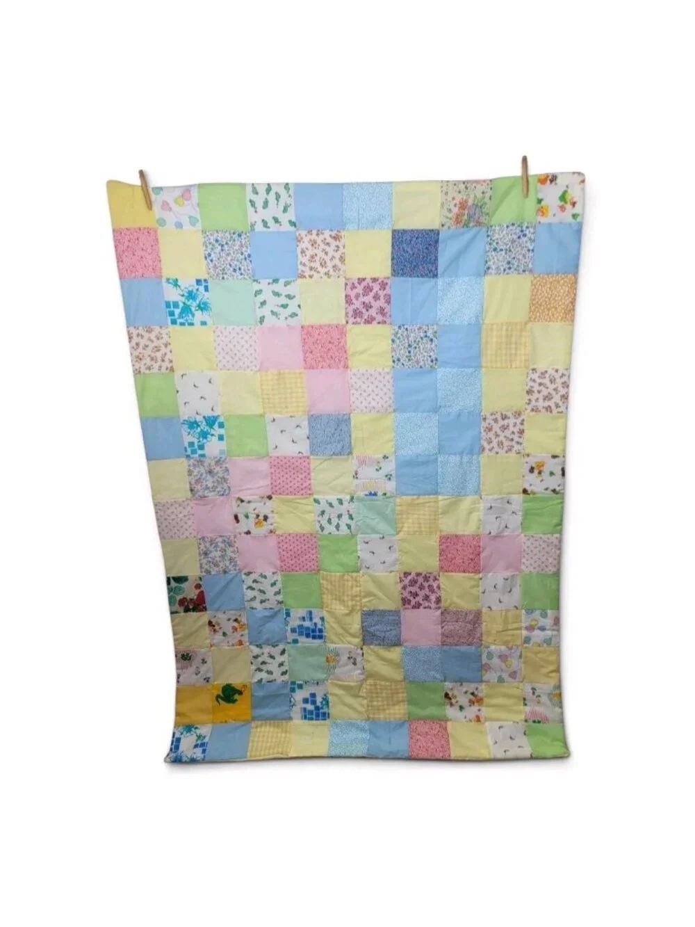 NEW Handmade Vintage Fabric Patchwork Quilt Throw Cotton Blanket 46x64 Toddler